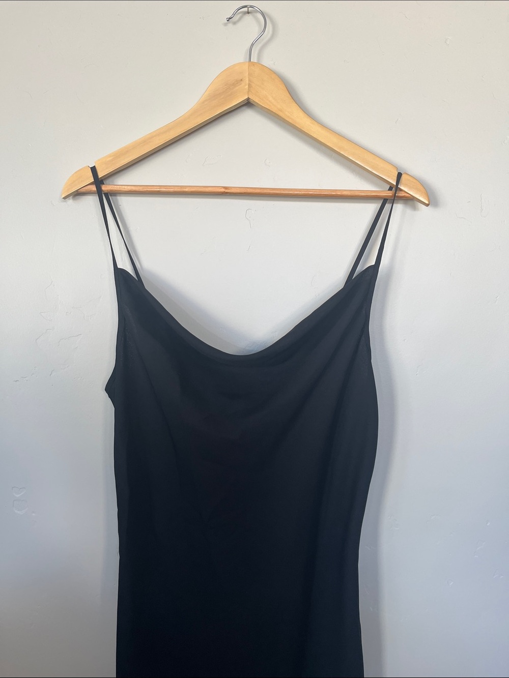 New York & Company | Vintage Black Cowl Neck Slip Midi Dress